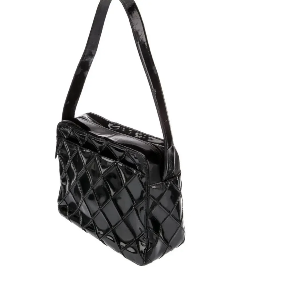 CHANEL Patent Quilted Camera Bag